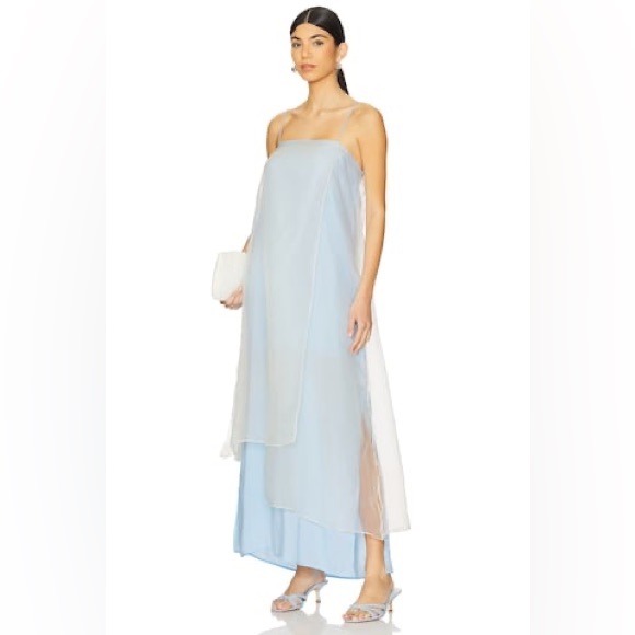 SWF Dresses & Skirts - SWF Sheer Slip Maxi Dress in Sky Blue size S NWT